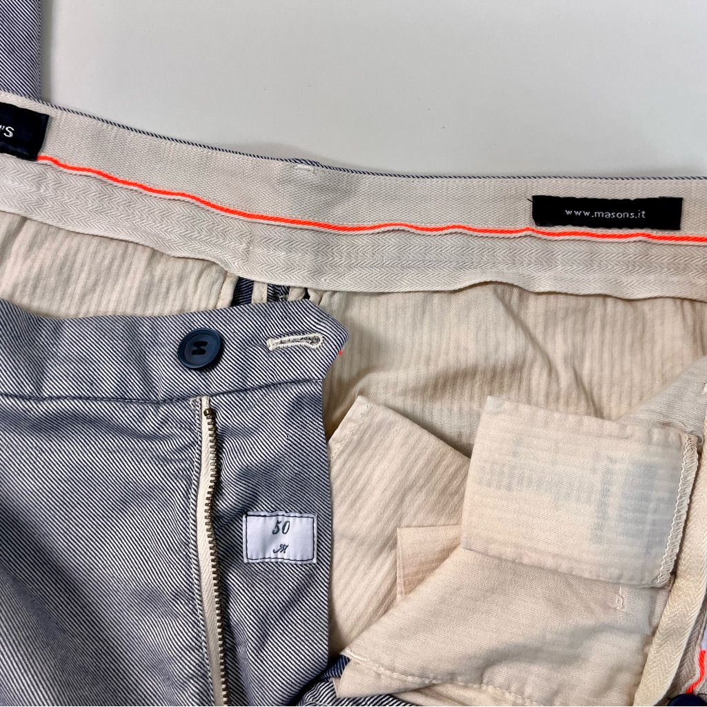 Mason Gray Chinos With Contrasting Inner Waistband